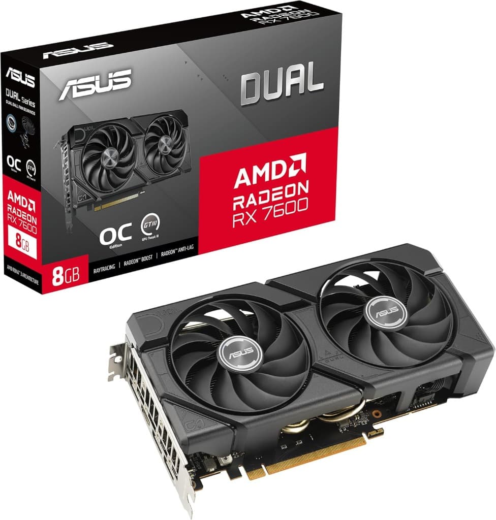 Carte Graphique ASUS Dual Radeon™ RX 7600 V2 OC Edition (8 Go GDDR6)