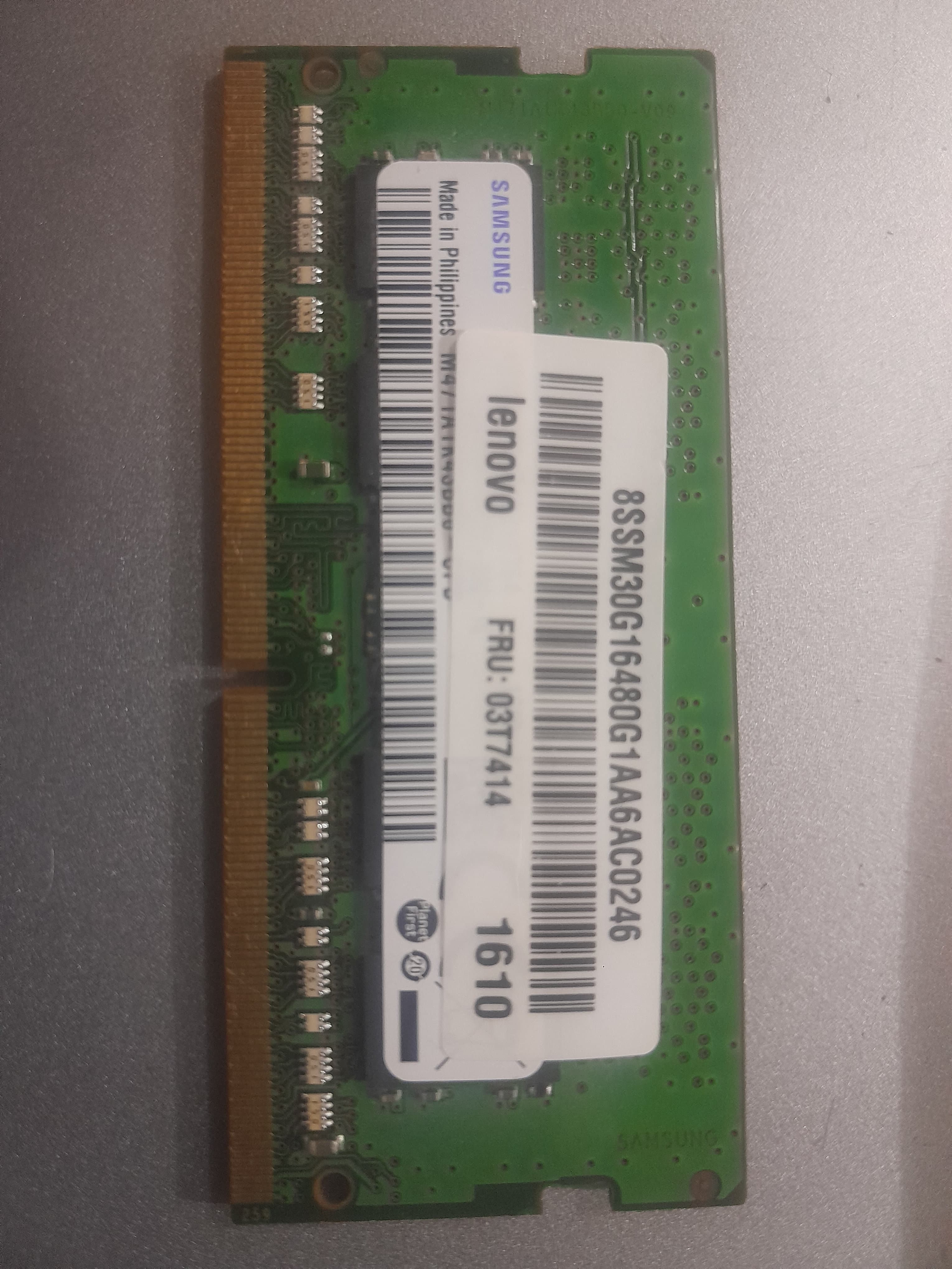 Module RAM Samsung 8 Go DDR4 2133 MHz SODIMM FRU 03T7414 (pour Lenovo)